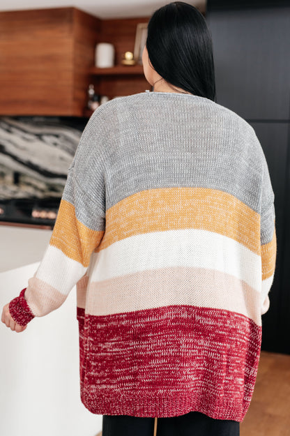 Bring the Warmth Color Block Cardigan