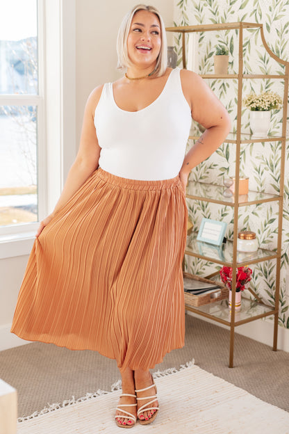 Are You Talking to Me Pleated Midi Skirt