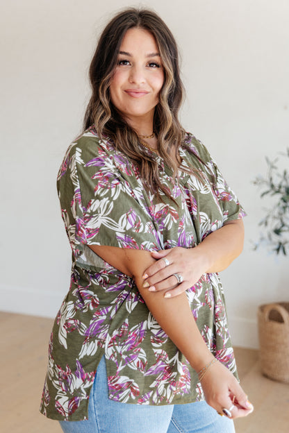 Flower Girl Floral V-Neck Top