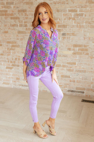 Lizzy Top in Lavender Ditsy Floral