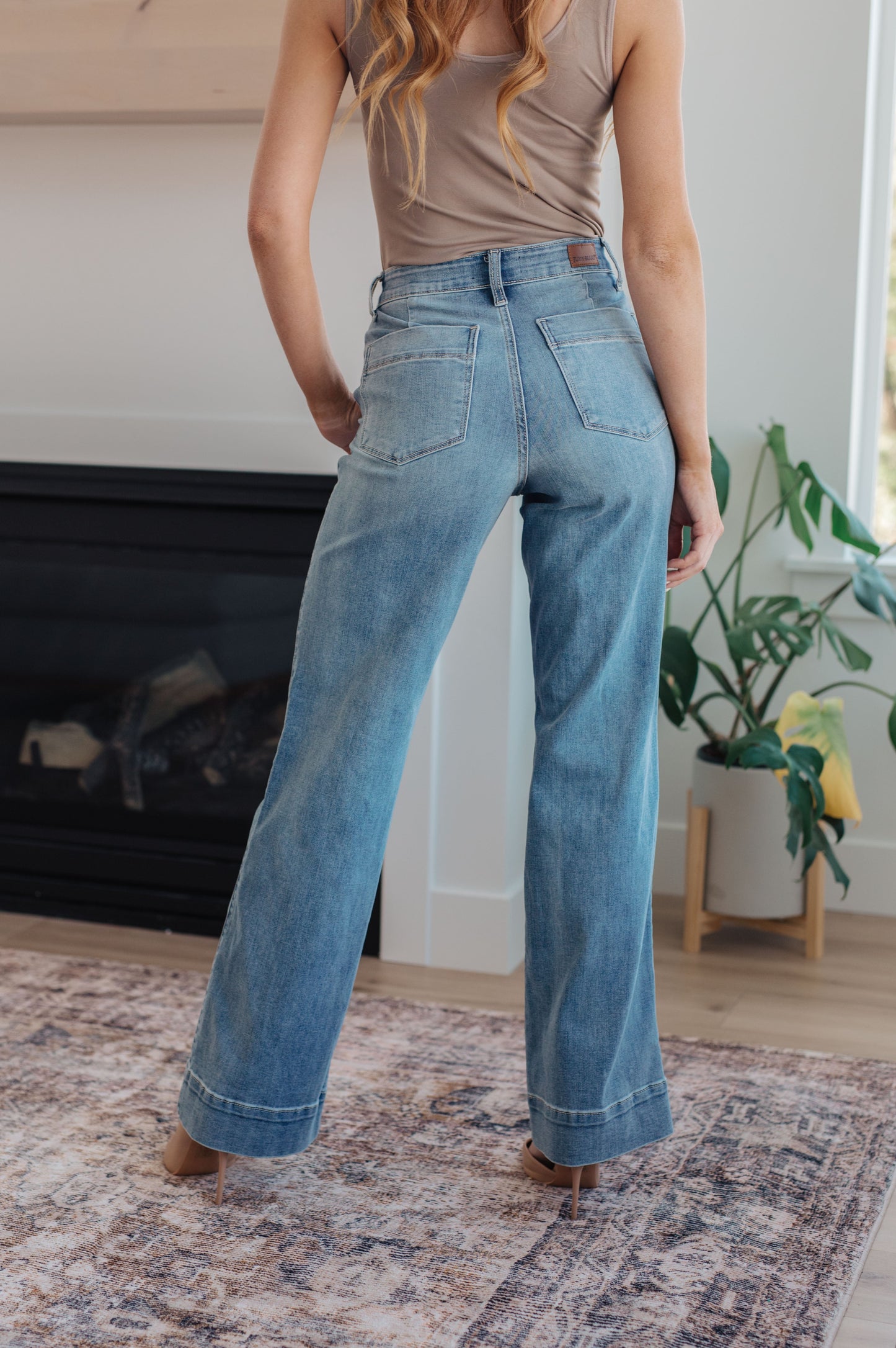 Mindy Mid Rise Wide Leg Jeans