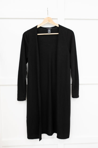 Alexis Lightweight Long Knit Cardigan in Black