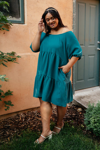 Teal Tiers Dress