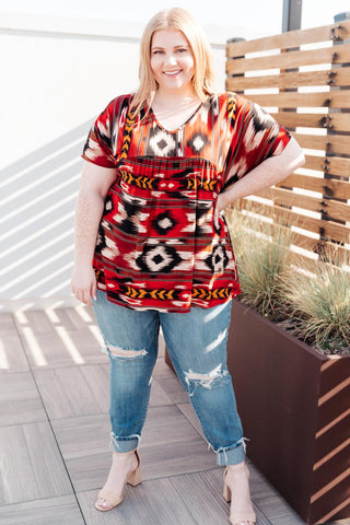 Abstract Aztec Top