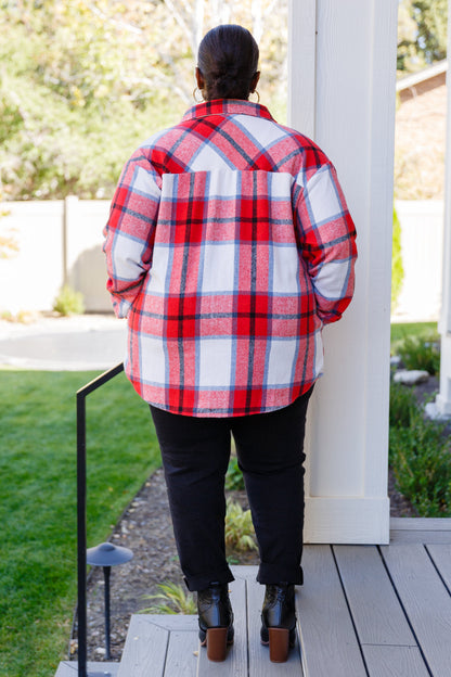 A Good Thing Going Plaid Shacket In Red