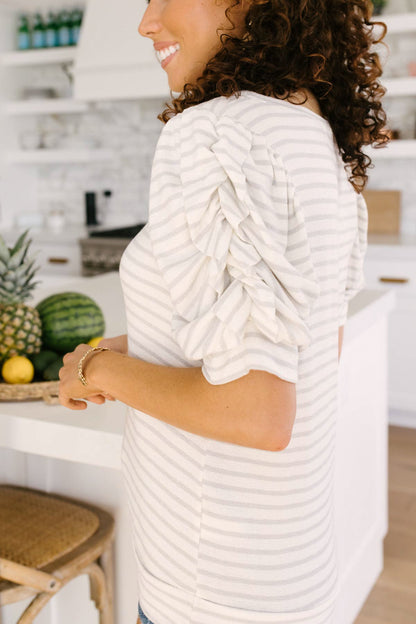 All In The Sleeves Striped Top