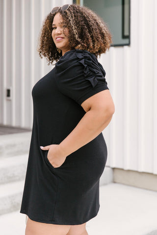 All in The Sleeve Dress in Black