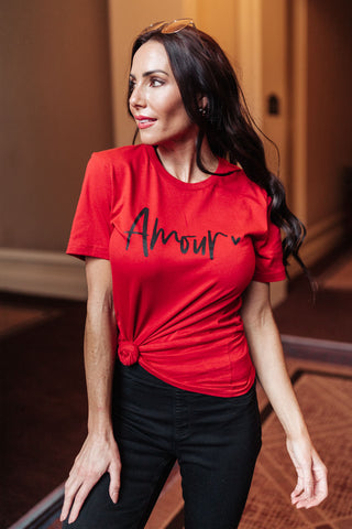 Amour Tee in Cherry Red