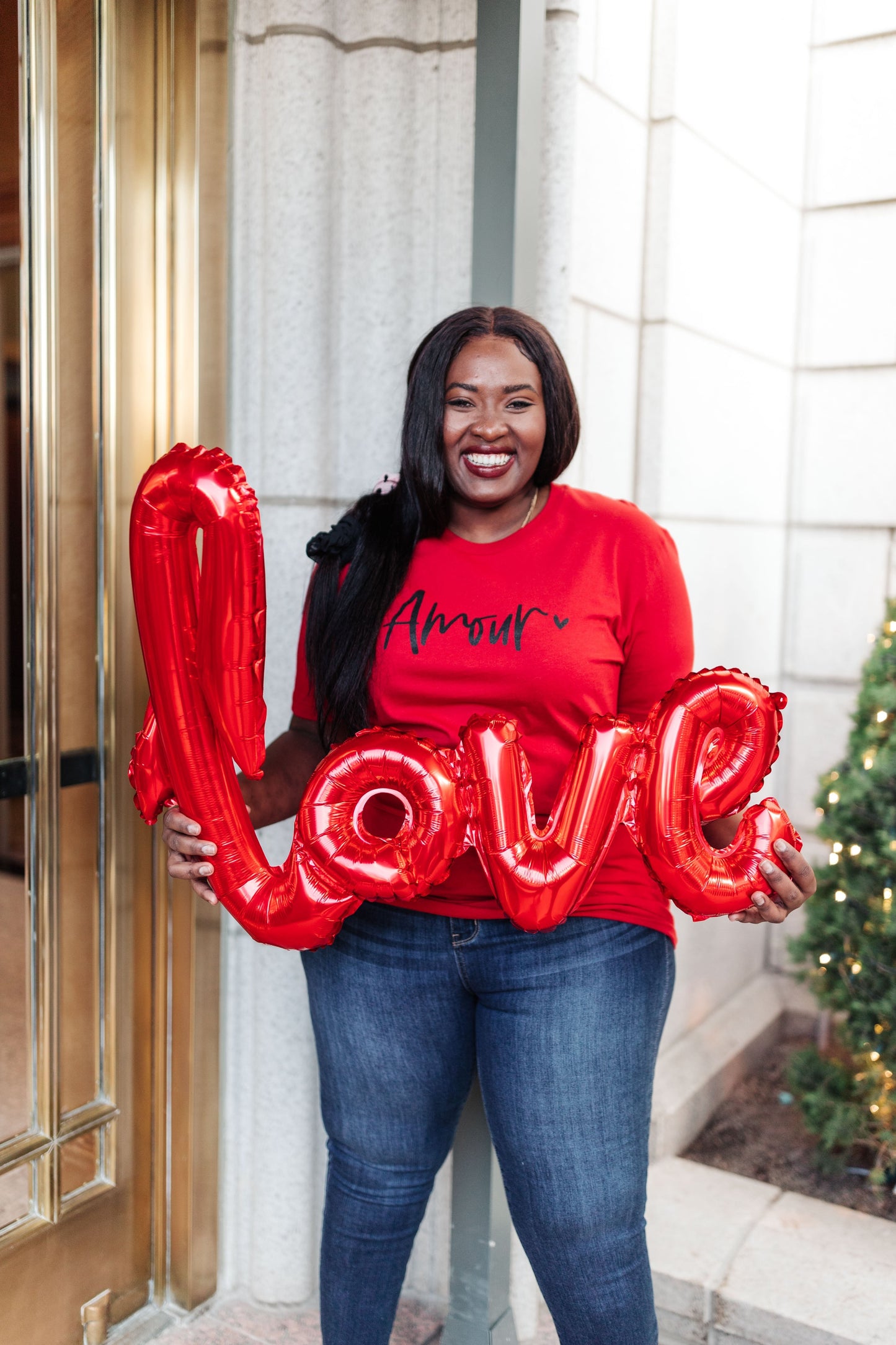 Amour Tee in Cherry Red