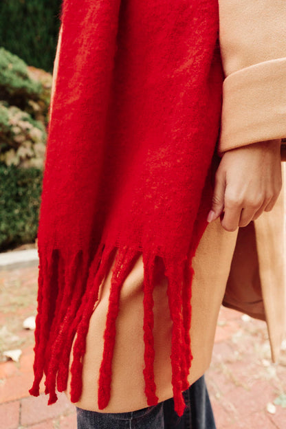 Artisan Fringe Scarf in Red