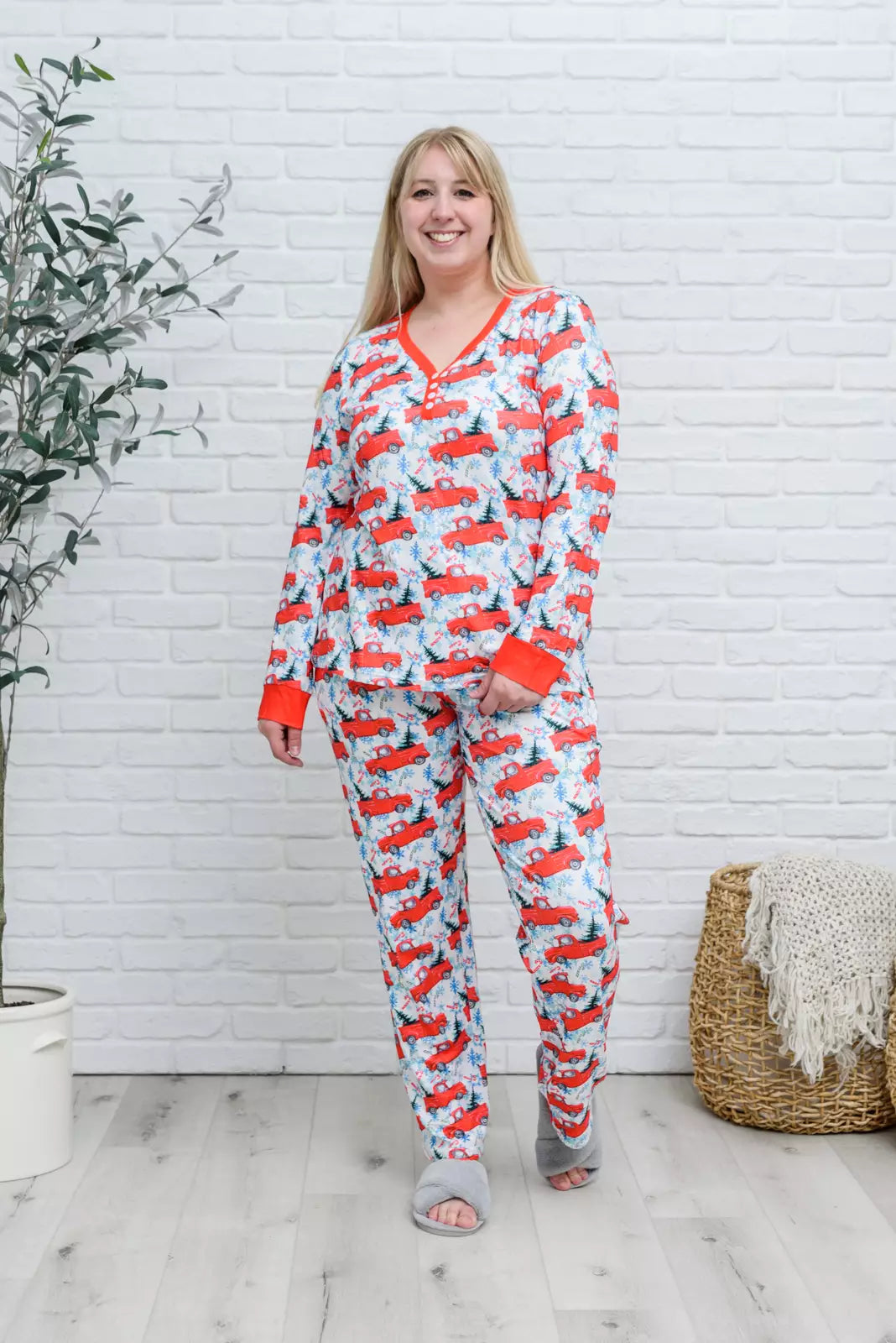 PREORDER: Soft & Stretchy Long Sleeve Pajamas in Truck