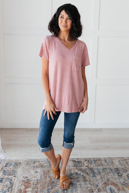 Basic V-neck in Pink