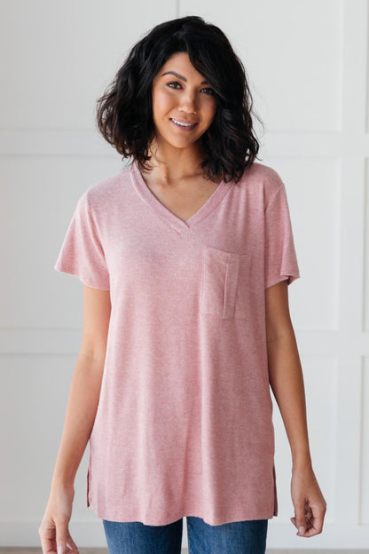 Basic V-neck in Pink