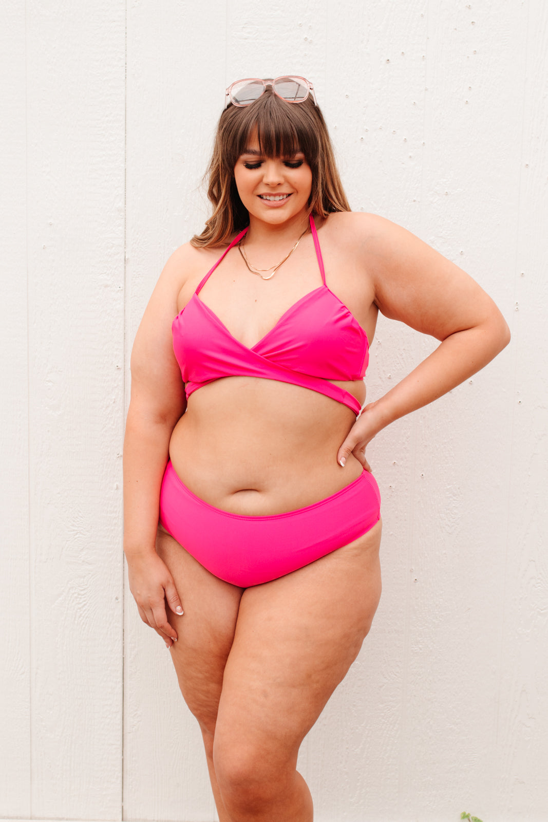 Beside the Bay Pink Swimsuit Top