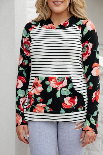 Blooming Stripes Hoodie in Pink