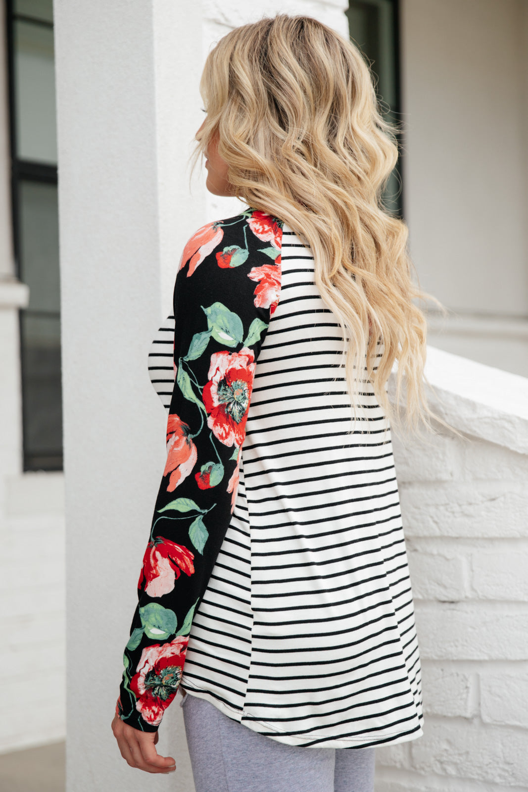 Blooming Stripes Hoodie in Pink