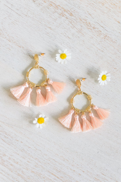 Borrowed Moment Earrings In Peach