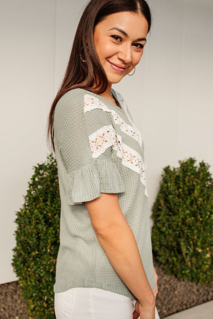 Break Away Top In Sage