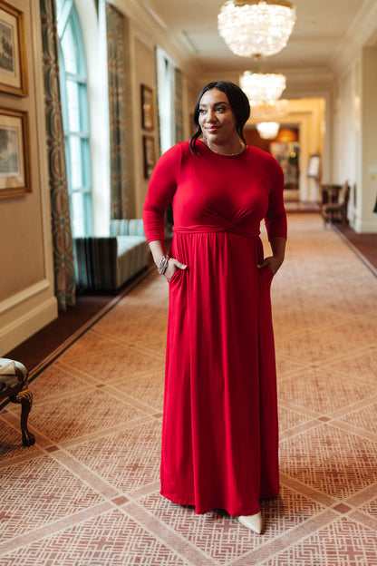 Bri Maxi Dress in Burgundy