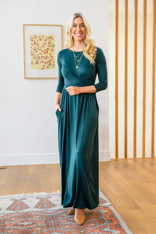 Bri Maxi Dress in Hunter Green