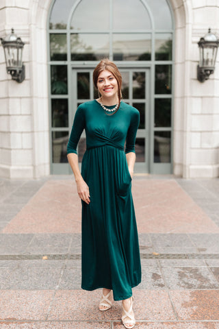 Bri Maxi Dress in Hunter Green