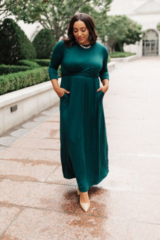 Bri Maxi Dress in Hunter Green