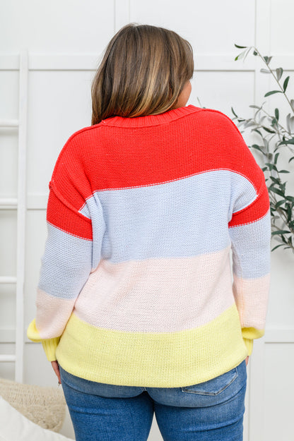 Bright Striped Knit Sweater