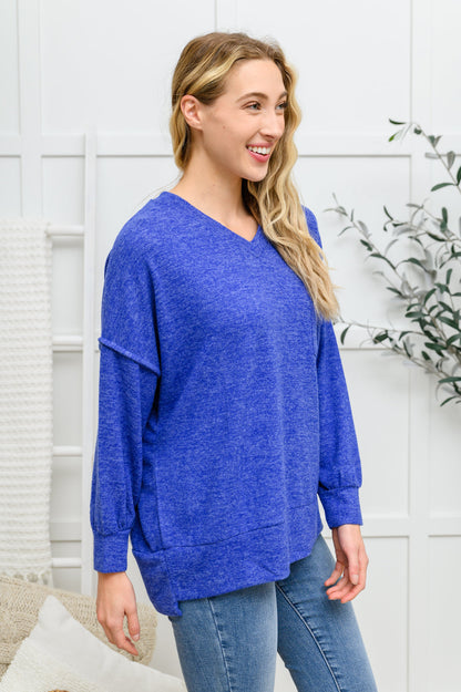 Brushed Soft Sweater In Blue