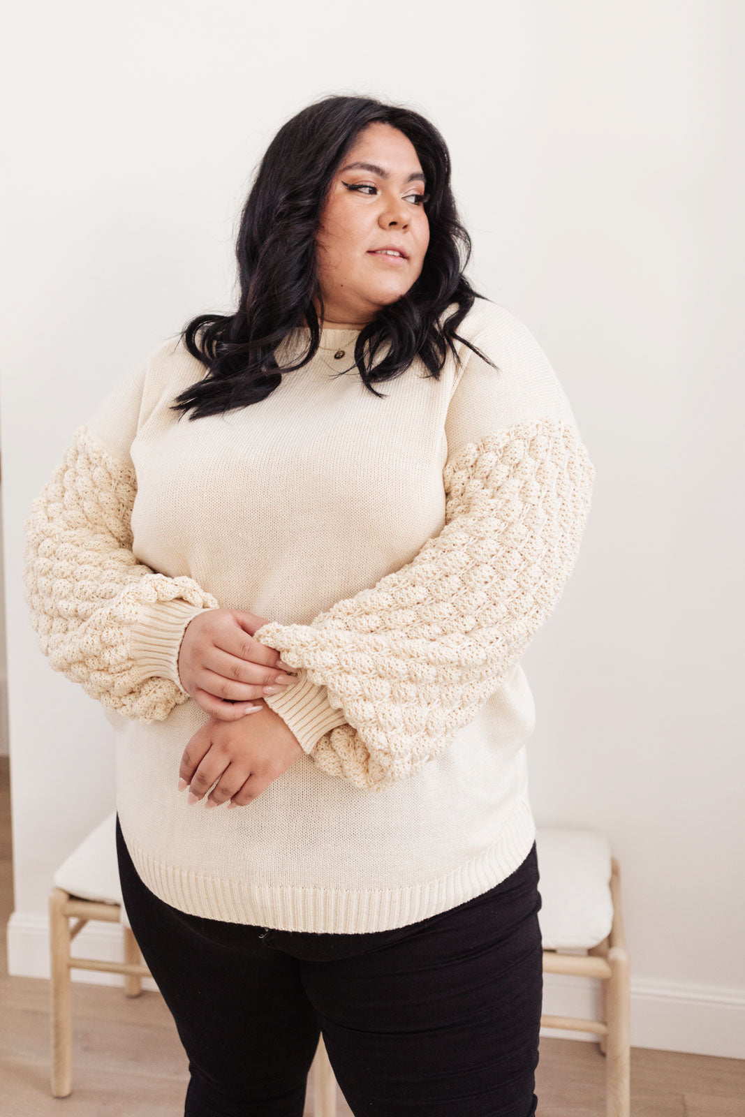 Bubbly B Sweater In Ivory