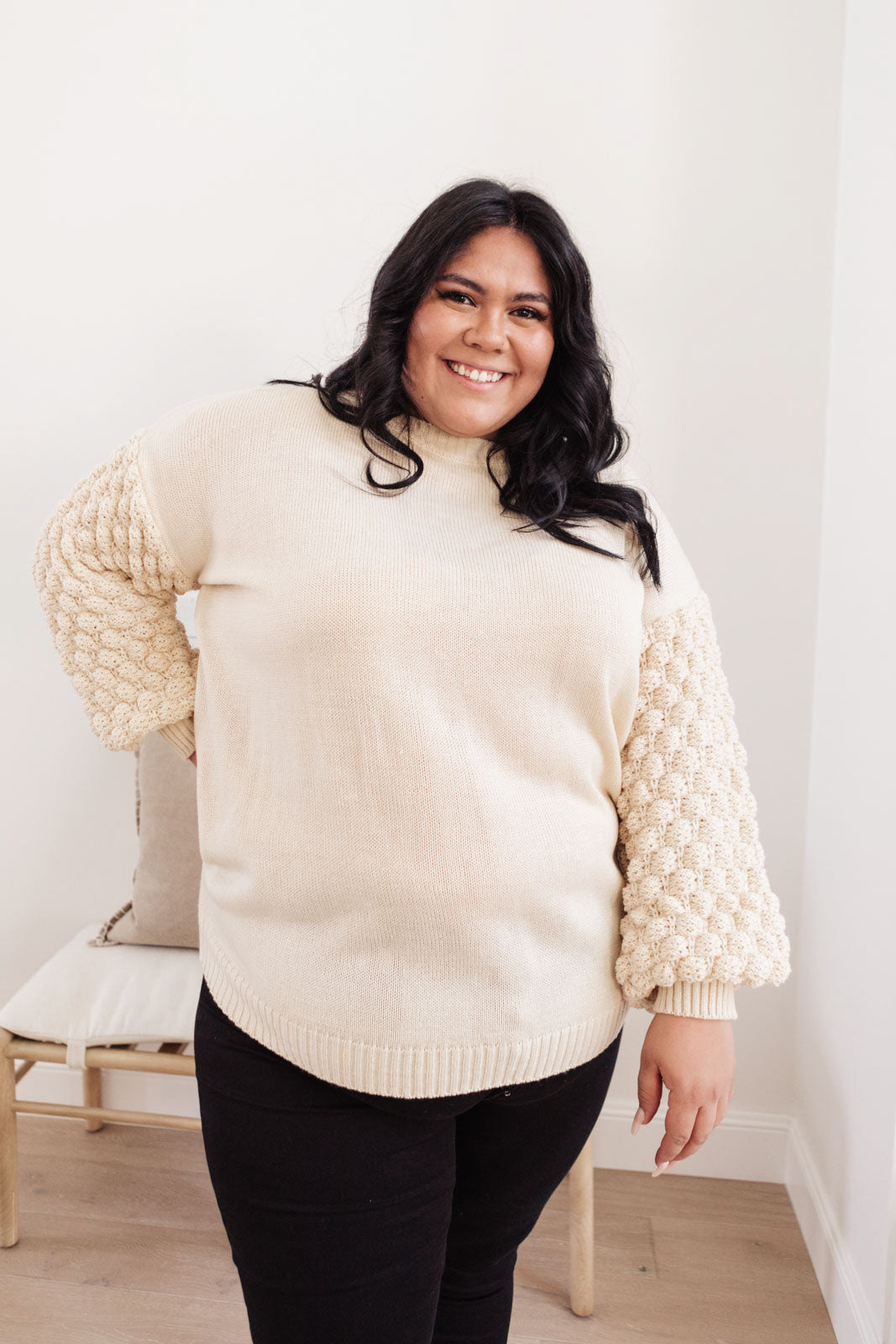 Bubbly B Sweater In Ivory