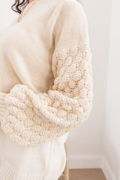 Bubbly B Sweater In Ivory