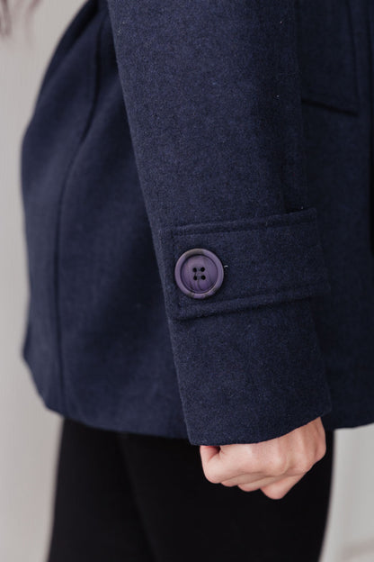 Classy & Sassy Peacoat in Navy