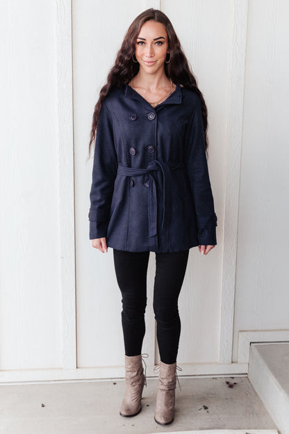 Classy & Sassy Peacoat in Navy