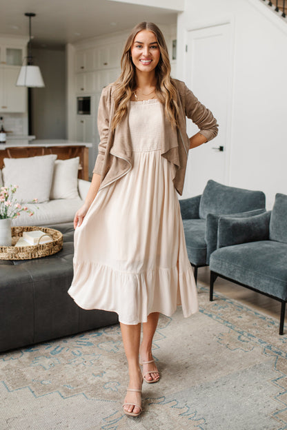 Clear View Dress in Oatmeal