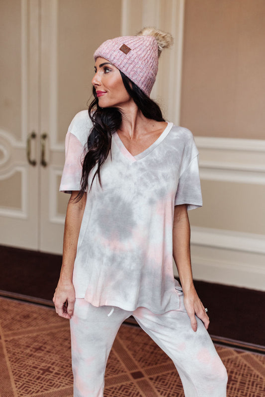 Cloud 9 Tie Dye Top in Peach