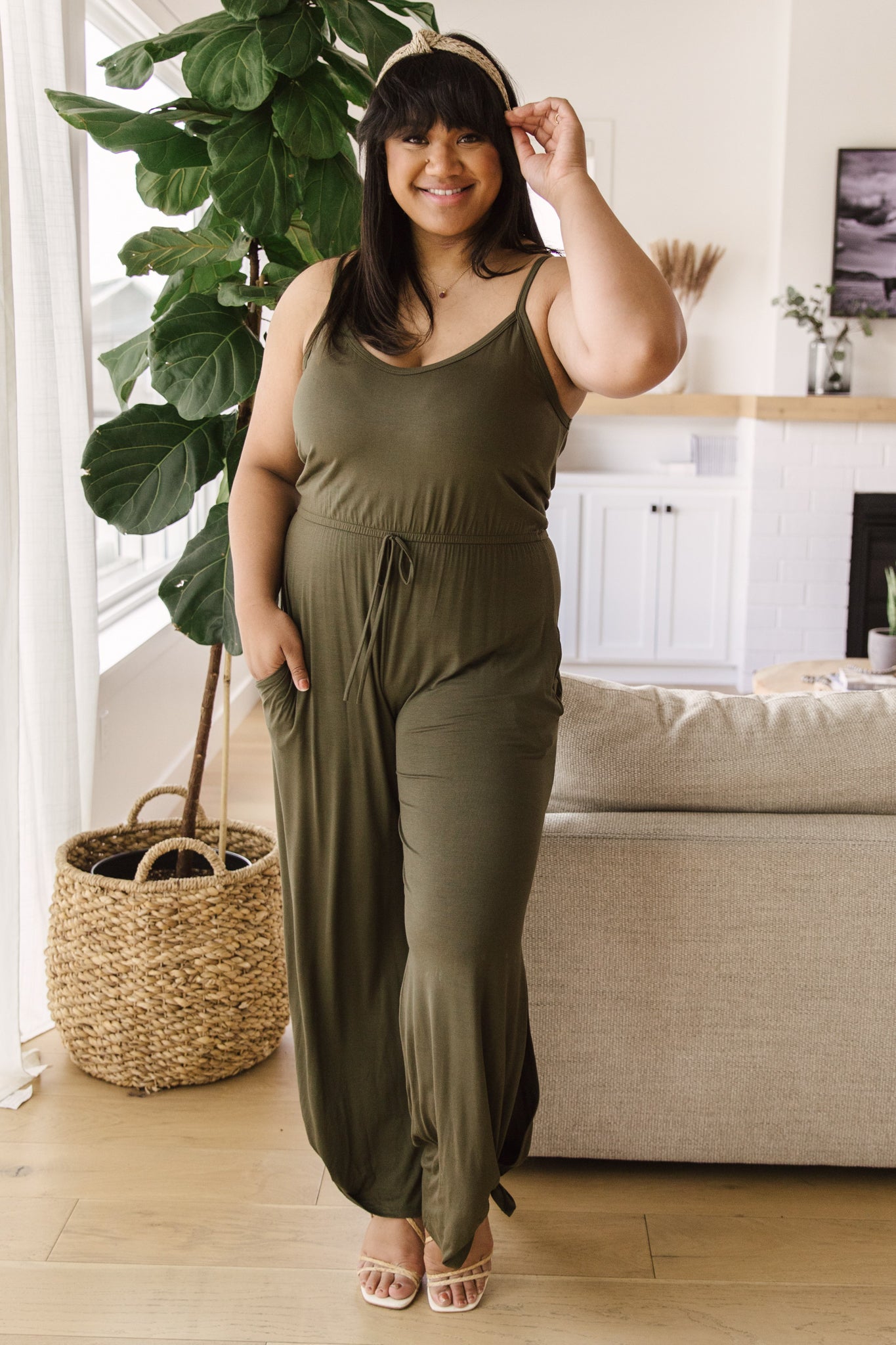 Cool Breeze Jumpsuit In Olive