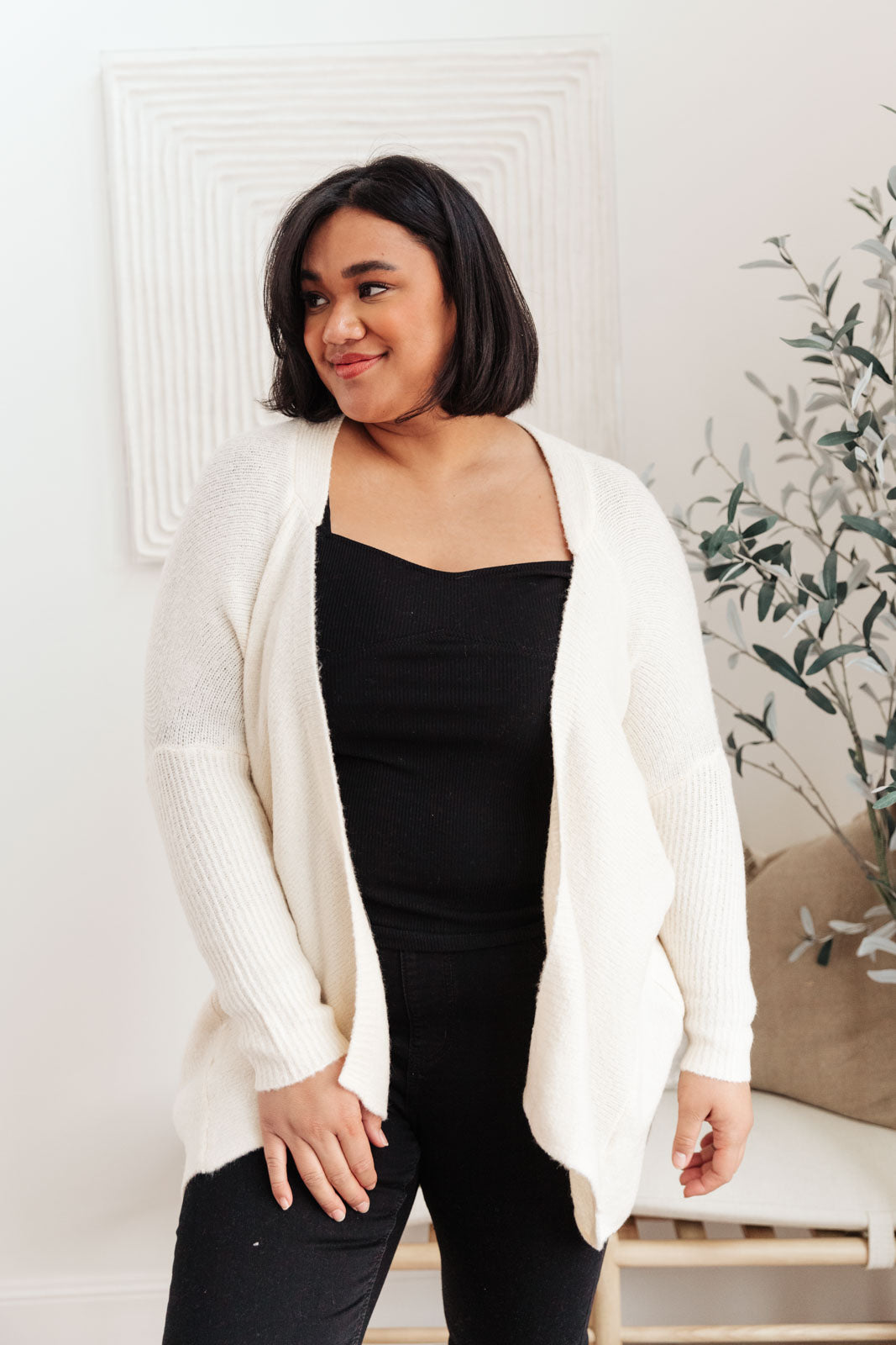 Cozy Nights Cardigan In Cream