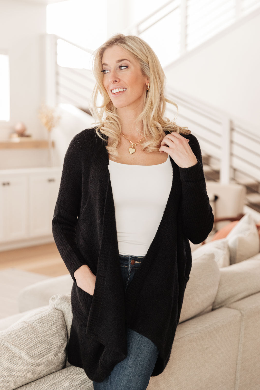 Cozy Nights Cardigan in Black