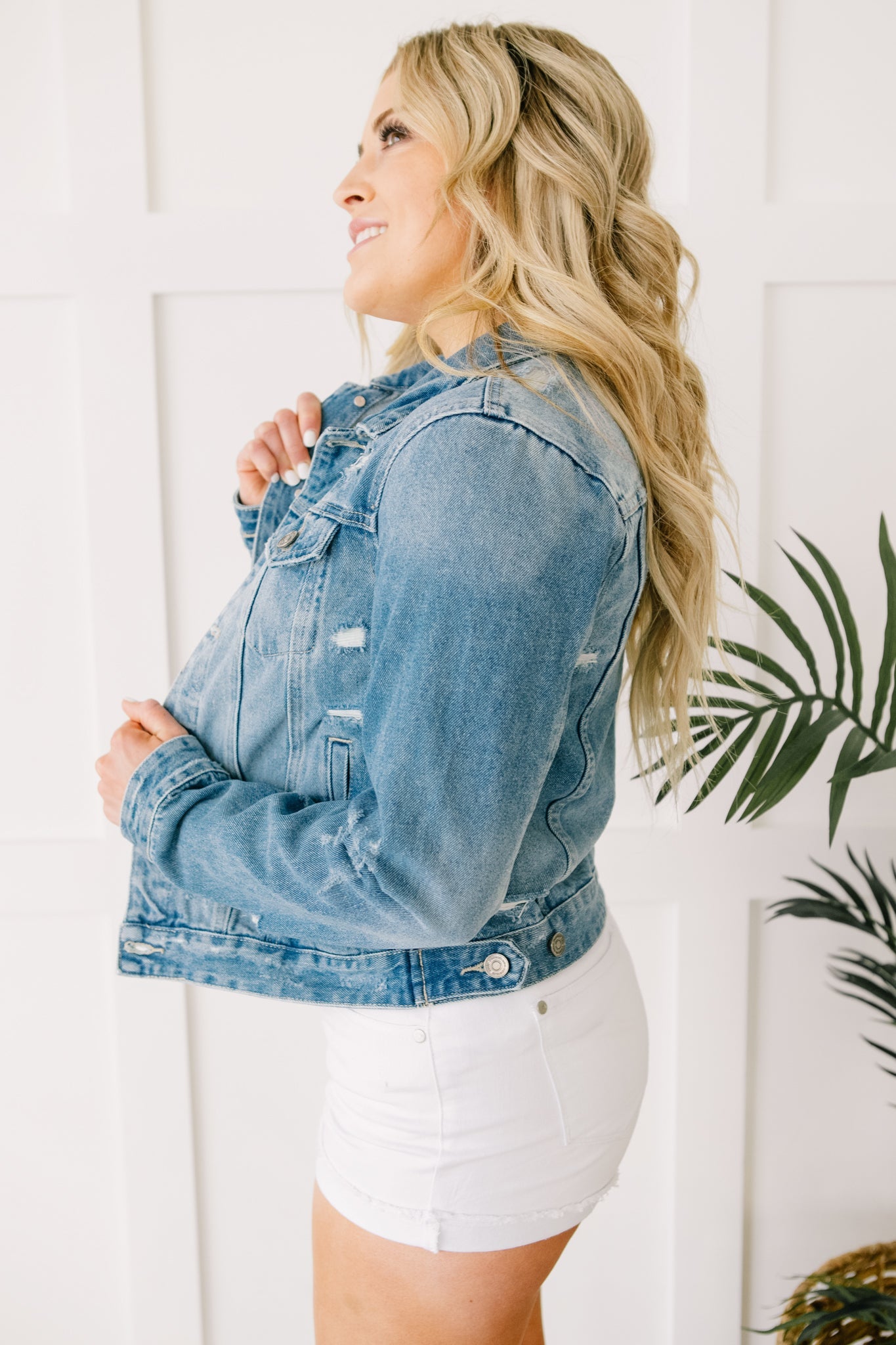 Distressed Vibes Denim Jacket