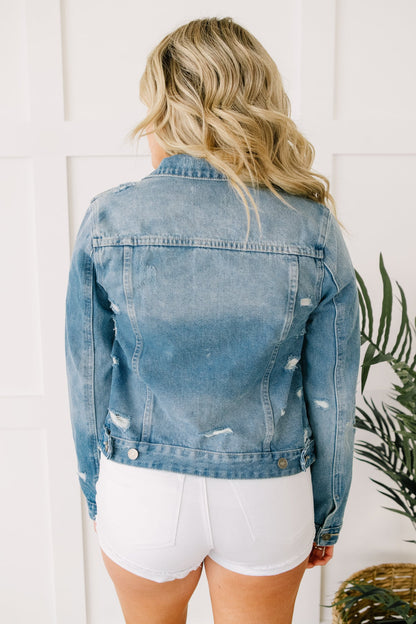 Distressed Vibes Denim Jacket