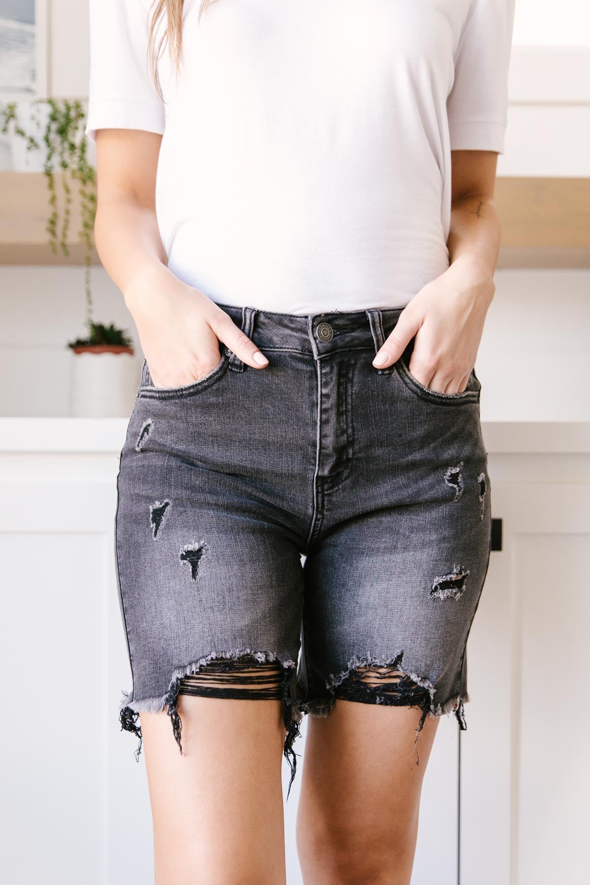 Distressed and Destroyed Denim Shorts