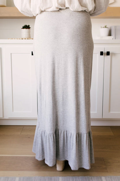 Falling For You Skirt In Heather Gray