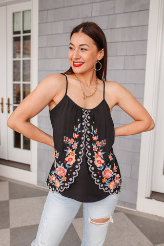 Garden Picnics Embroidered Tank