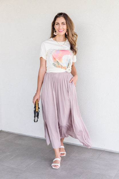 Get Away Maxi Skirt In Mauve