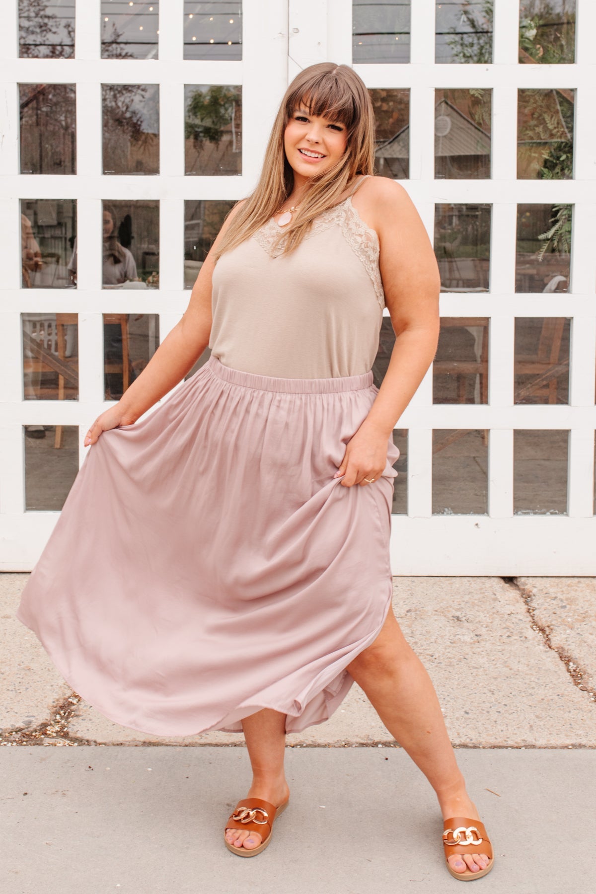 Get Away Maxi Skirt In Mauve