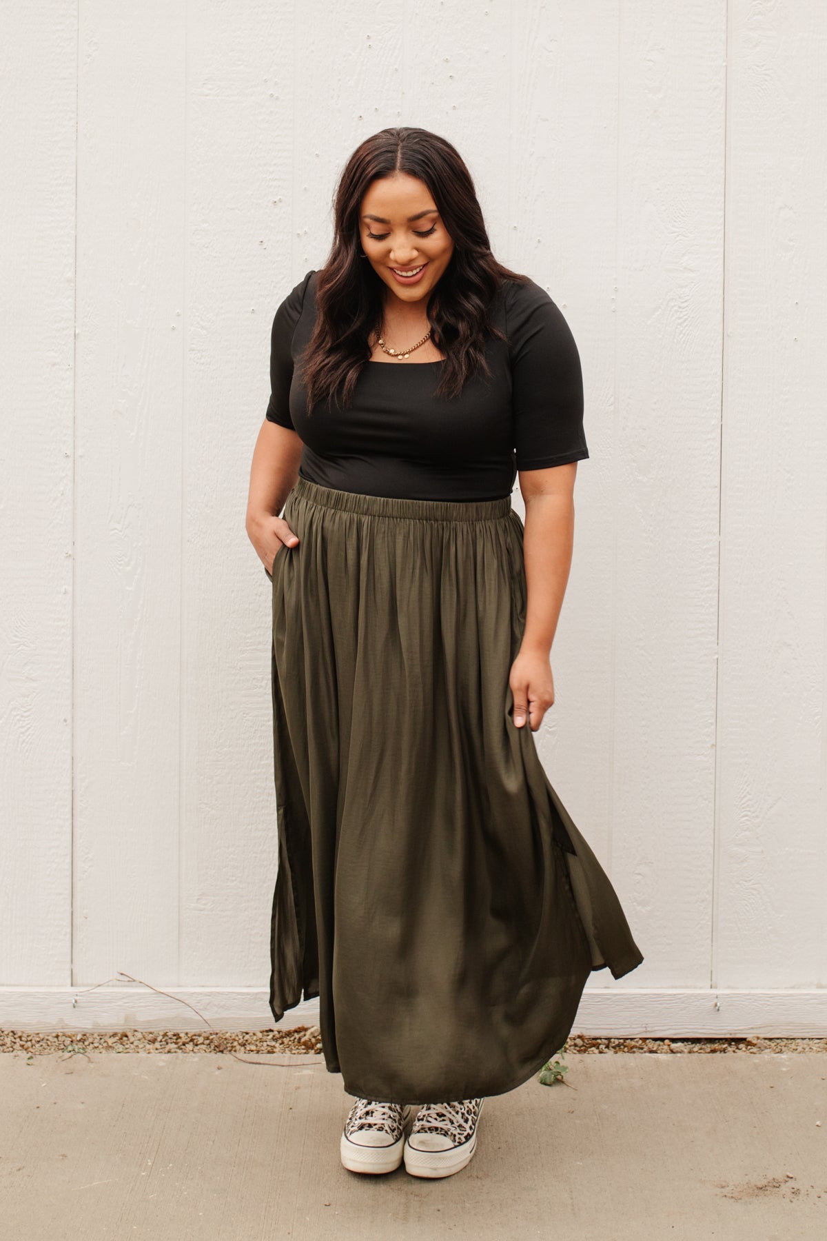 Get Away Maxi Skirt in Olive