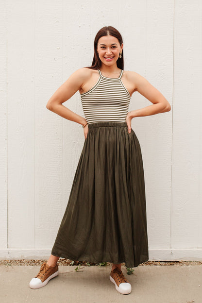 Get Away Maxi Skirt in Olive