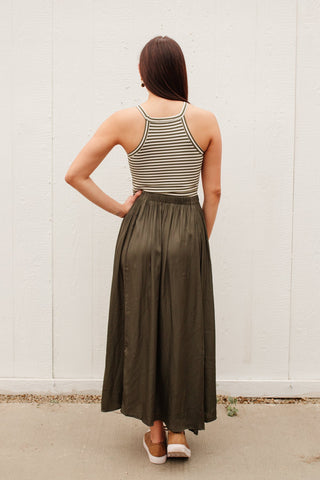 Get Away Maxi Skirt in Olive