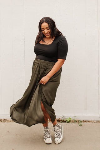 Get Away Maxi Skirt in Olive