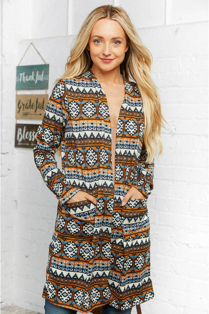 Aztec Hacci Duster Cardigan with Pockets